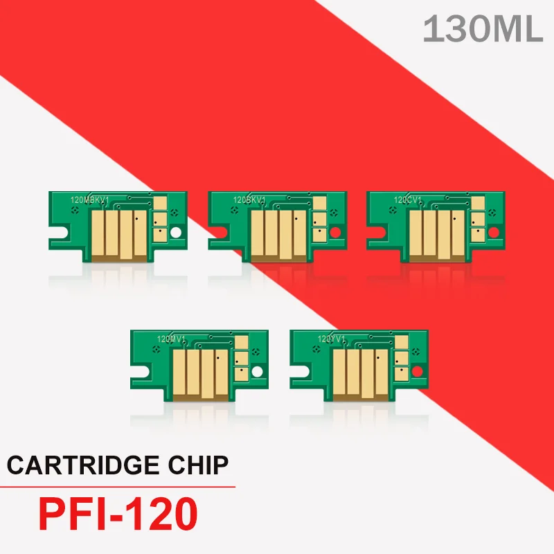 Imagem -03 - Chip de Arco Pfi120 Pfi120 para Impressora Canon Imageprograf Tm200 Tm200 Tm-205 Tm300 Tm-305 Tm300 130ml Chip de Cartucho de Cores