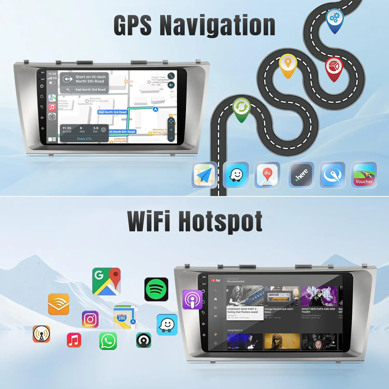 ستيريو سيارة أندرويد لتويوتا كامري 2006 2007 2008 2009 2010 2011 ، 9 بوصة IPS HD شاشة تعمل باللمس راديو السيارة لتويوتا كامري Wireles #4