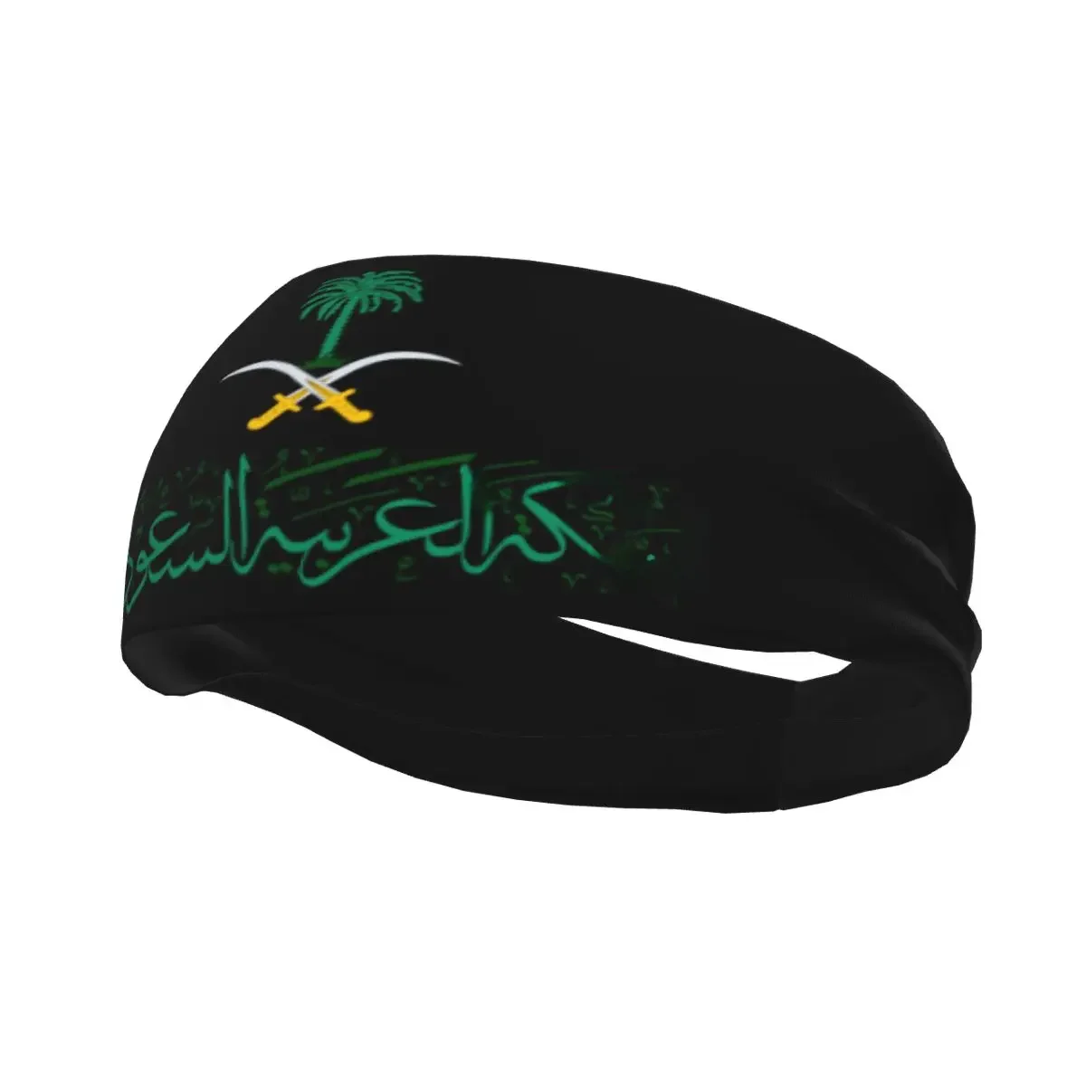 AliExpress Custom Saudi Arabia Emblem Arabic Calligraphy Headband Women Men Non Slip Moisture Wicking Sport Sweatband for Cycling