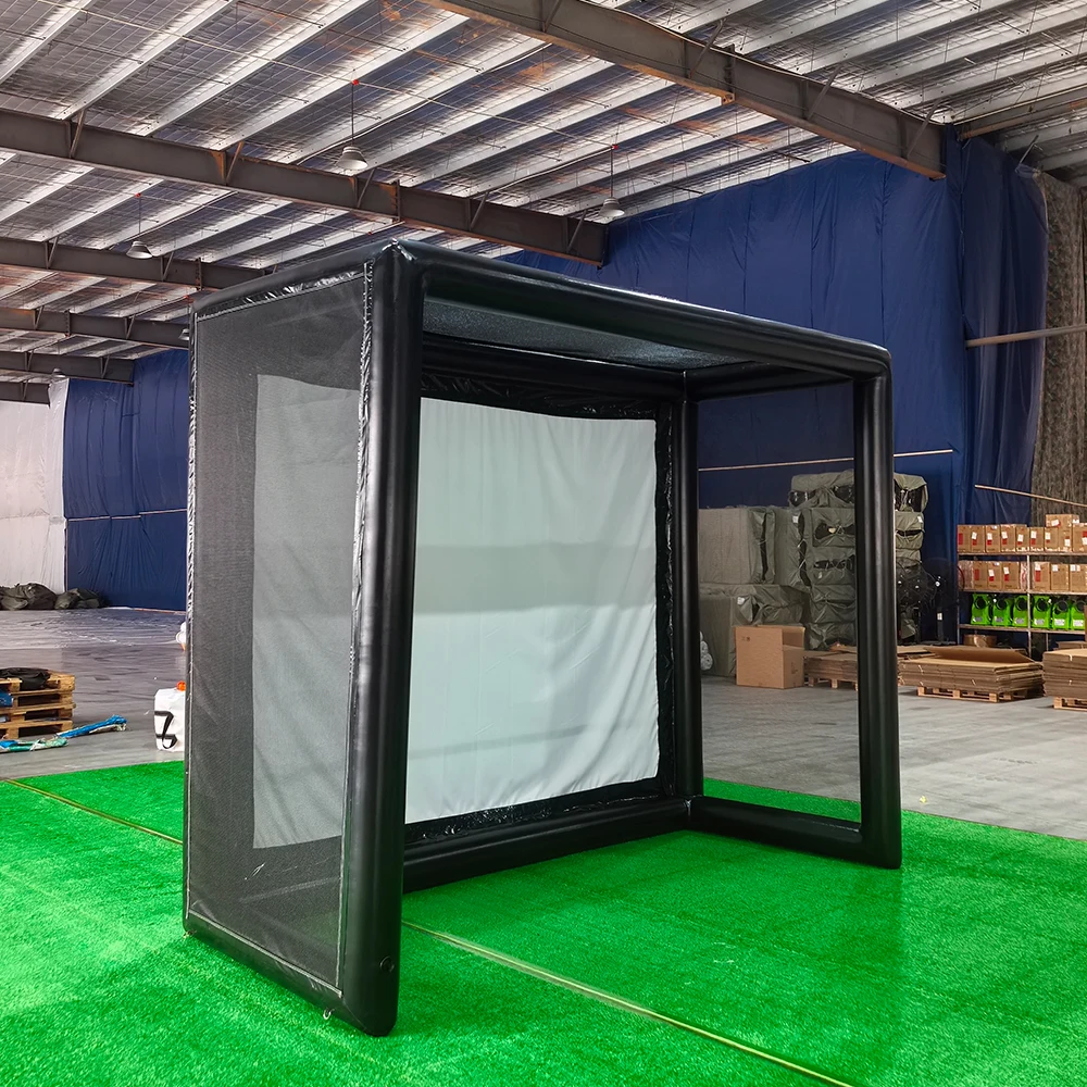 Upgraded Version 11.5*9.5FT Inflatable Golf Simulator Enclosure with Upgraded Impact Screen FOr for Home Outdoor Golf Setup