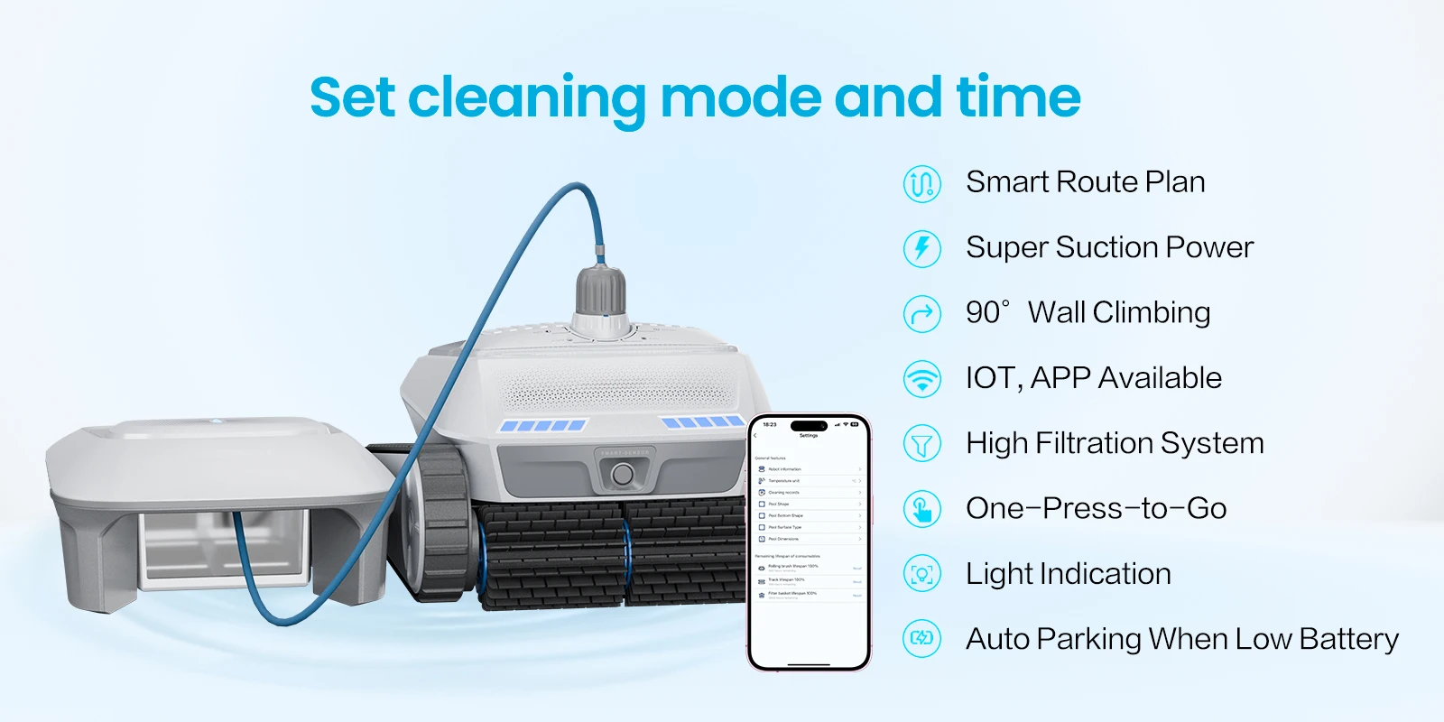 AIRROBO PC200 Roboter-Poolreiniger mit Smart NaviClean Technologie, Automatischer Wandkletter-Poolsauger mit 4L Filter und Auto-Rückkehr für Schwimmbecken – Detail 17
