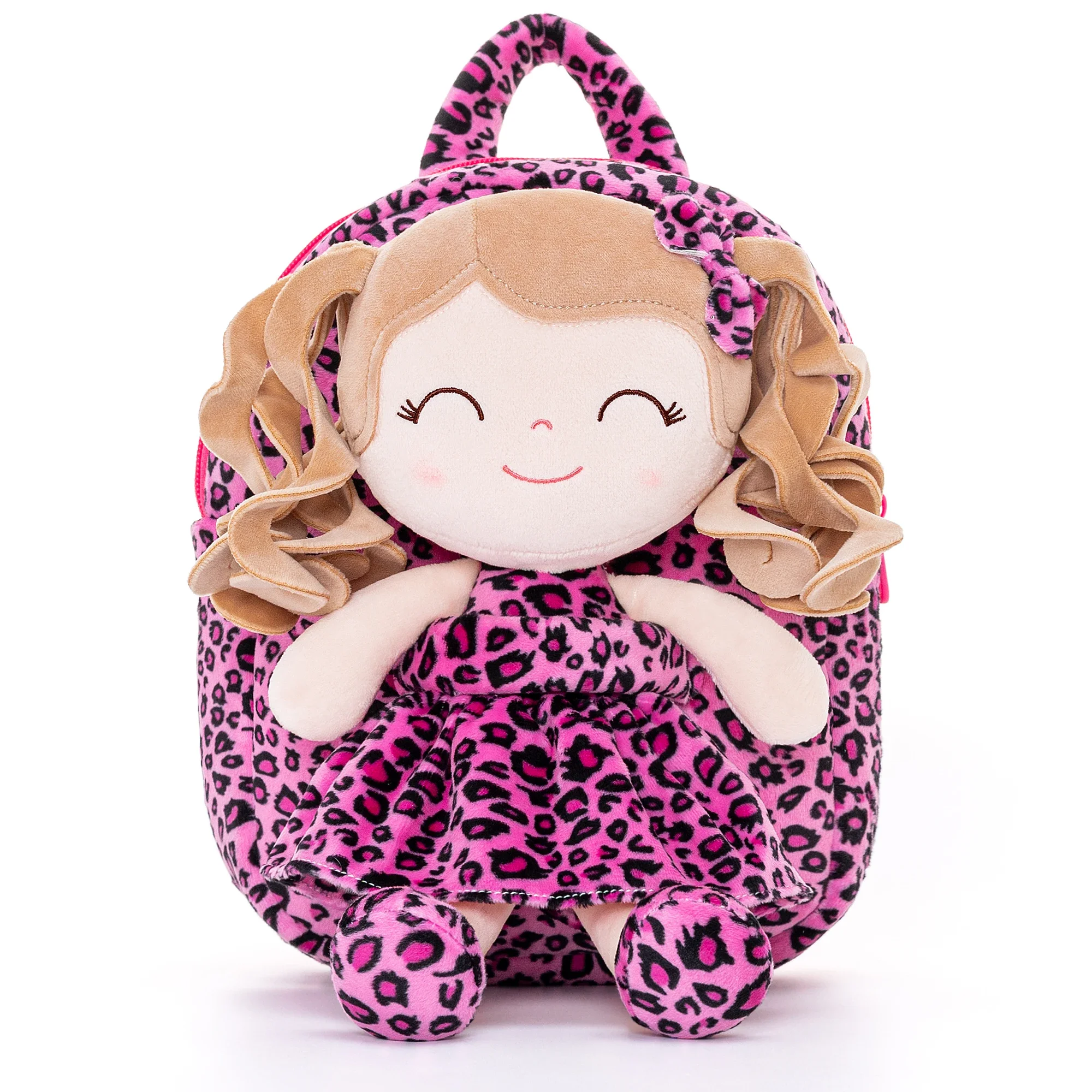 Gloveleya Plush Backpack curly hair doll bag 2023 new design animal toys