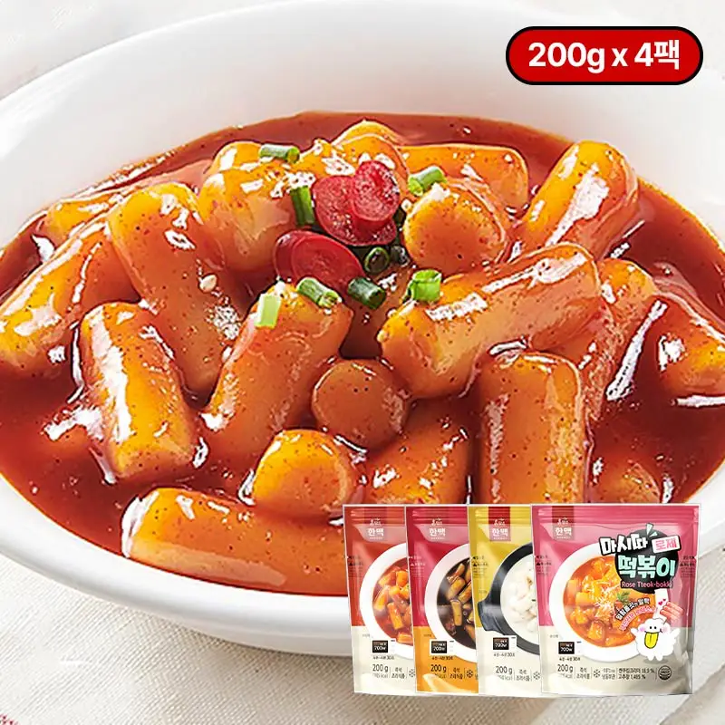 Hanmac Tteokbokki snack night food spicy and spicy cream 4 kinds of rice cake bokki 4 packs (HACCP certification)