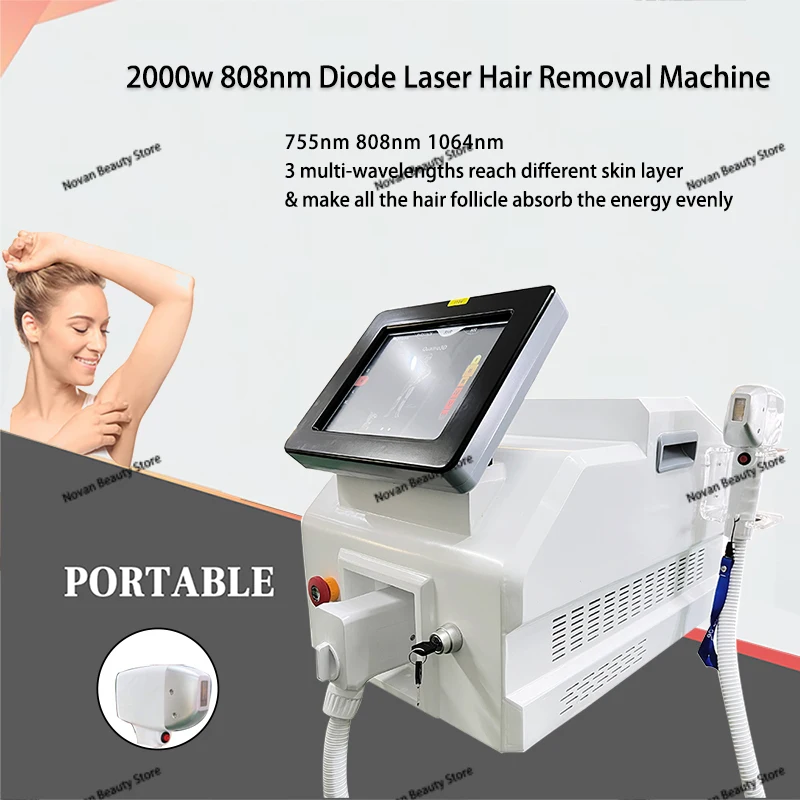 

Диодный лазерный аппарат для удаления волос 4000 Вт, оборудование для депиляции, александрит, лед, титан, эпиляция, профессиональный депиляция