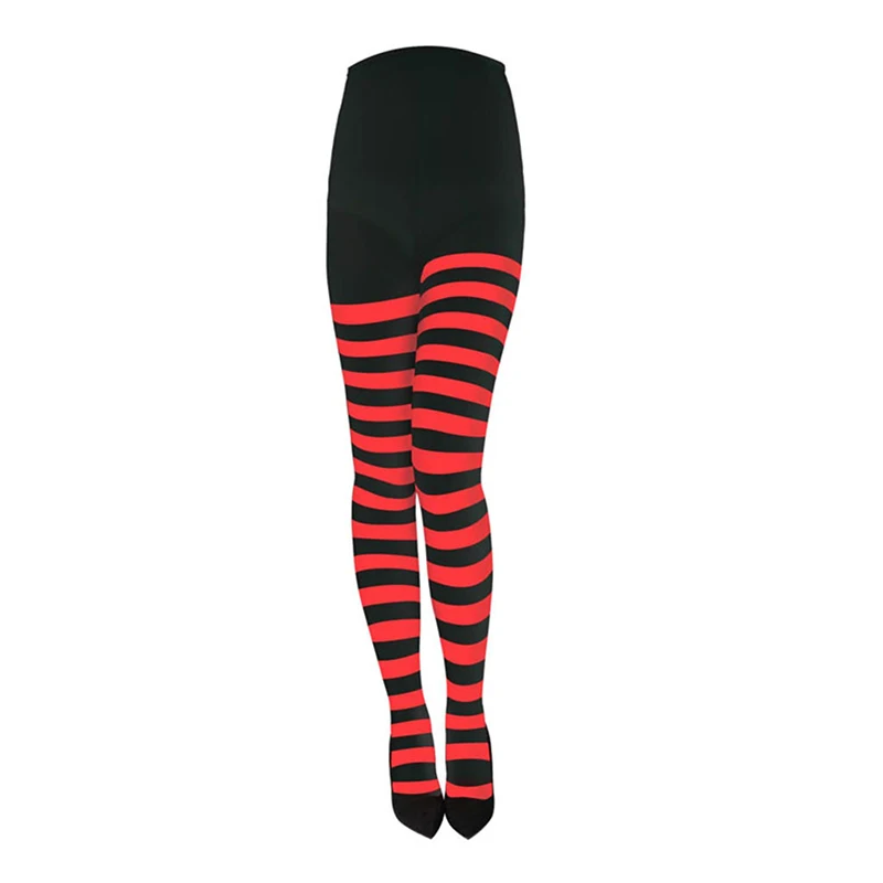 Women Christmas Striped Tights Full Length Tights Thigh High Stocking for Christmas Party Makeup Prom Decoration Cosplay Costume