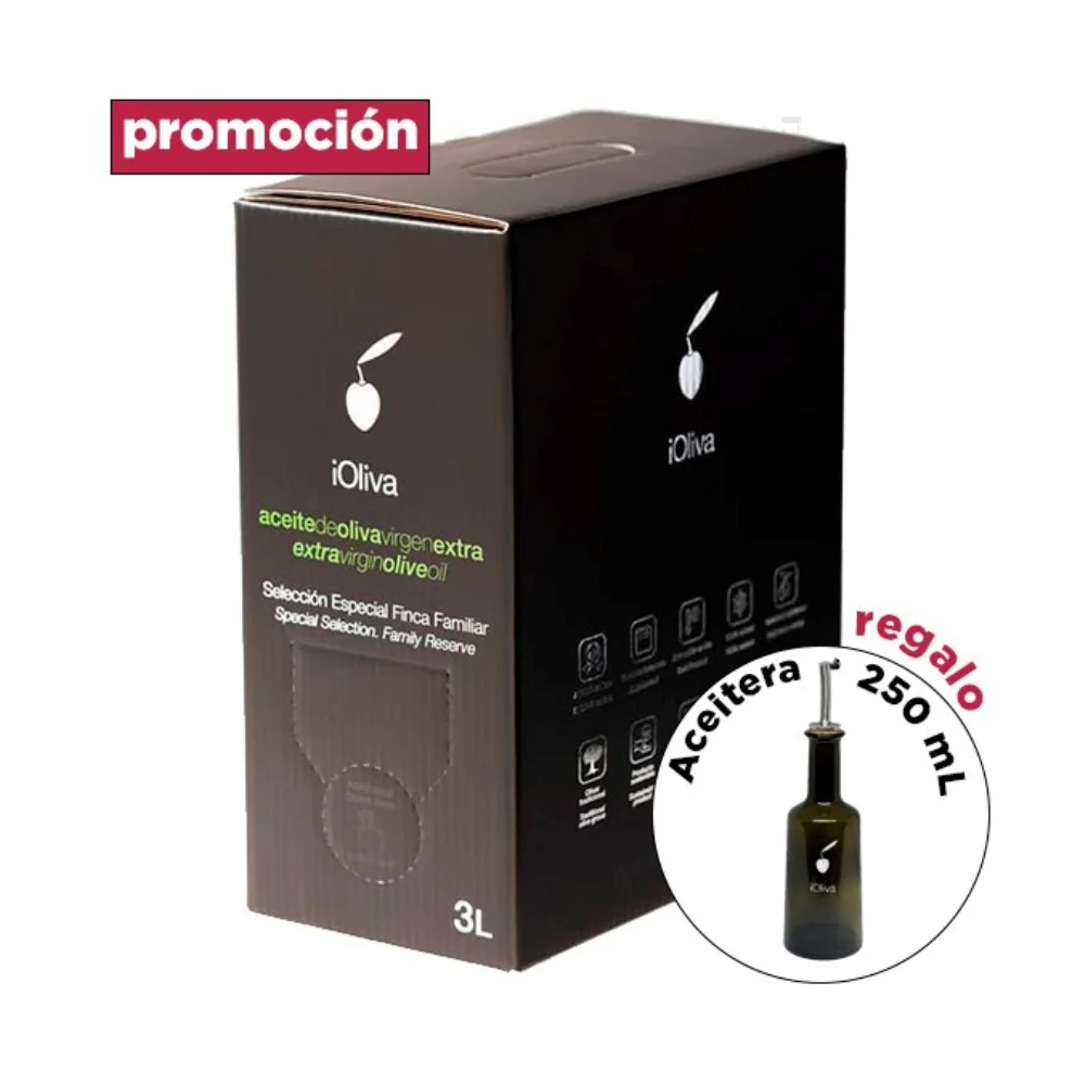 Aceite de Oliva Virgen Extra Premium 3 Litros, iOliva, Variedad Hojiblanca, Extracción en frío, AOVE 100% natural - Bag in Box