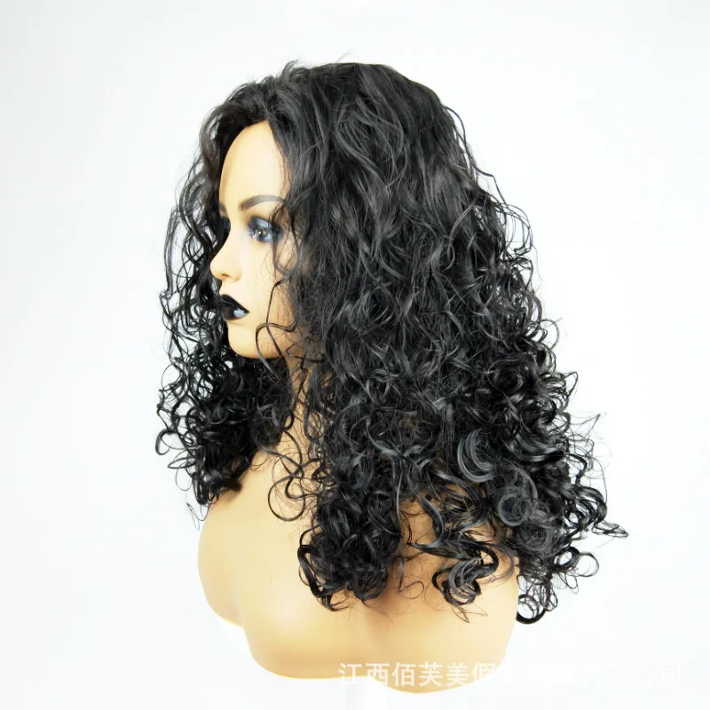 European and American fashion long curly hair can be freely separated, with bangs and African small curly hair headband