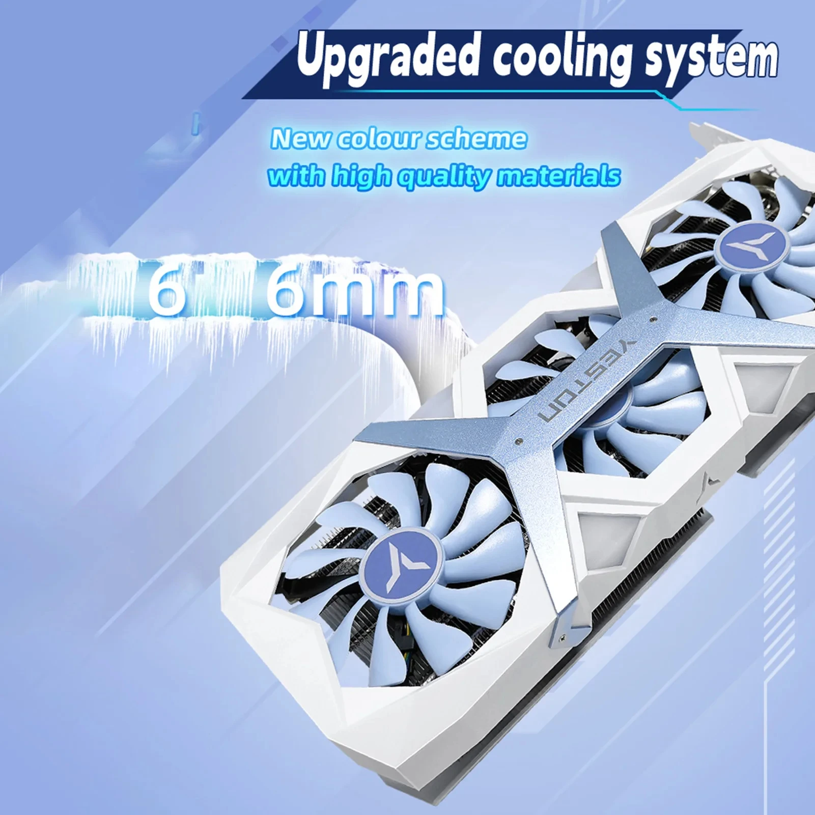 Tarjeta gráfica de PC Yeston RTX 4060 Ti 8G GDDR6 usada, potente sistema de refrigeración, Control de ventilador inteligente, frecuencia de núcleo múltiple