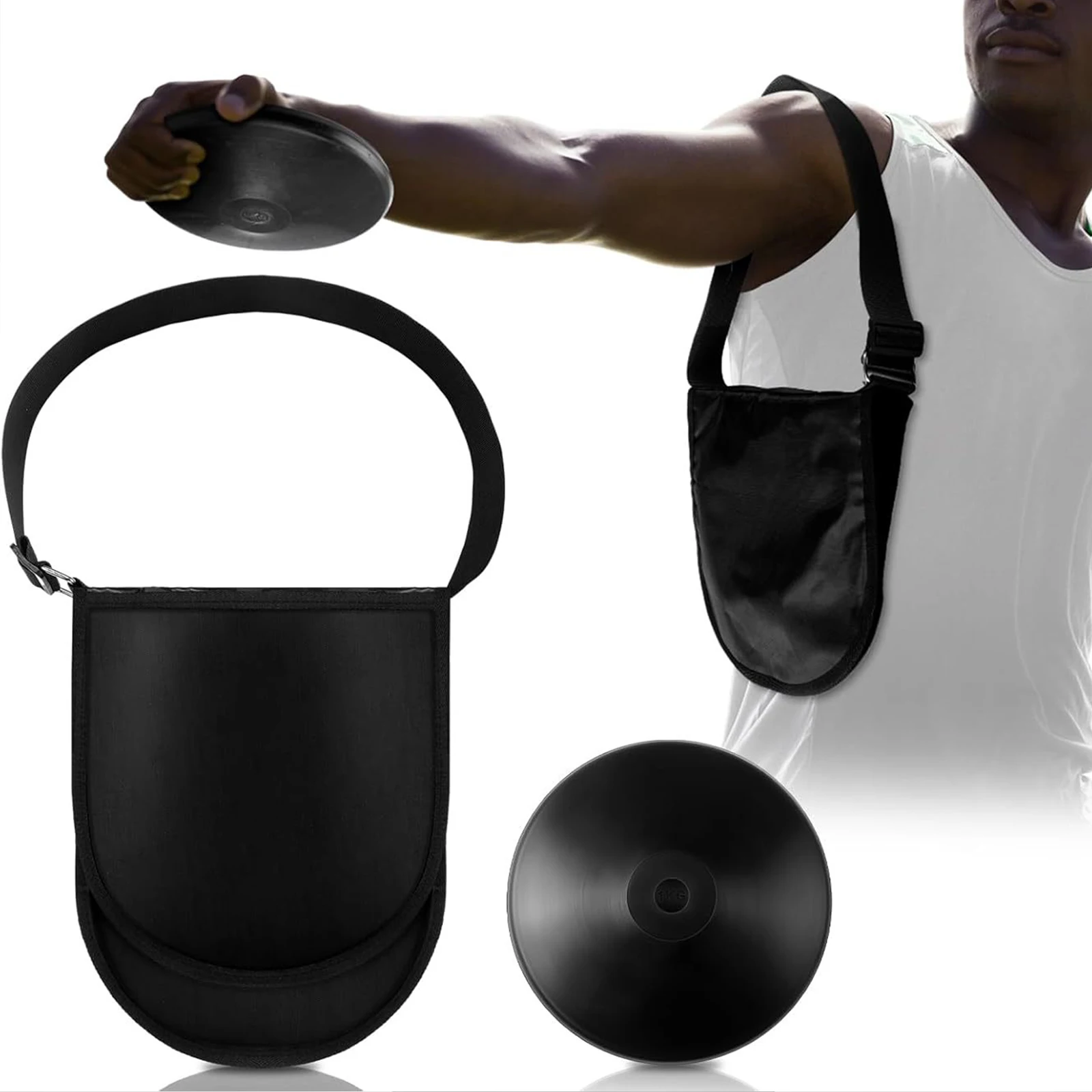 

Сумка-переноска для дисков с двумя карманами, регулируемый ремень, портативная сумка для хранения легкоатлетического снимка, сумка для хранения дисков из ткани Оксфорд