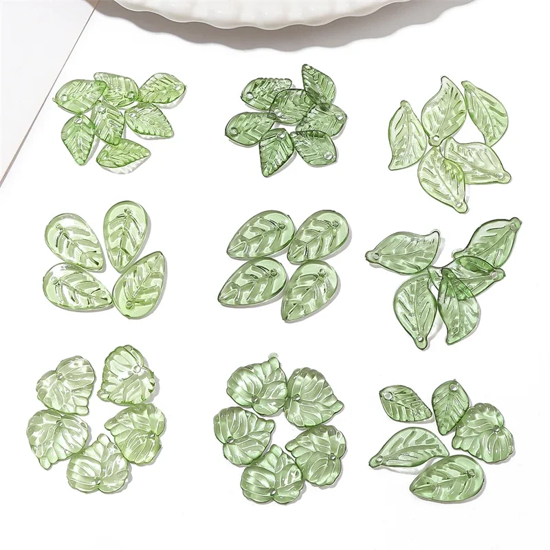 10/50 sztuk akrylowe Mini liść drzewa koraliki unikalne luźne koraliki Handmade DIY Making biżuteria kolczyki akcesoria naszyjnikowe materiały — zdjęcie 2