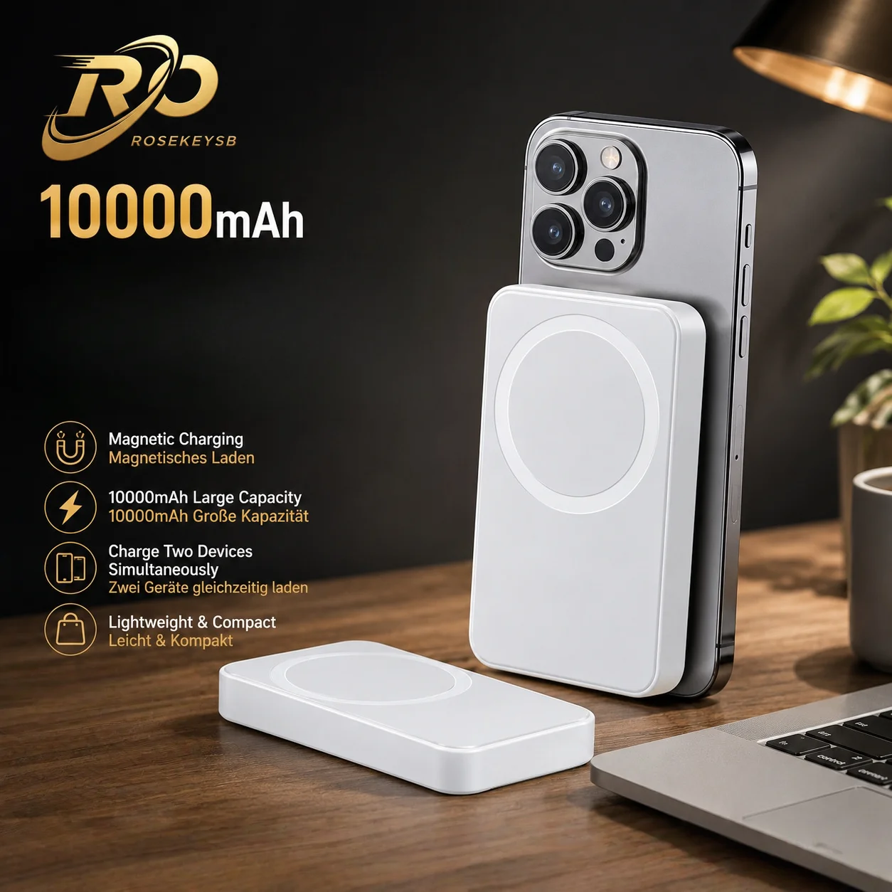 Portable Magnetic Wireless Charger Power Bank
