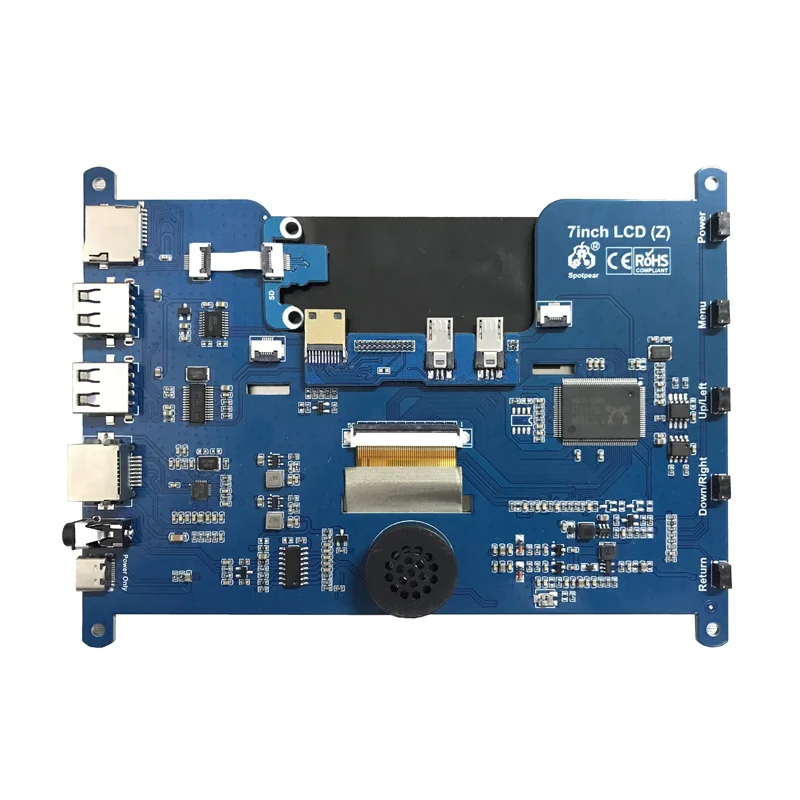 Raspberry Pi Zero-pantalla táctil LCD de 7 pulgadas, dispositivo de Audio RJ45, HUB USB, 2W, personalizado