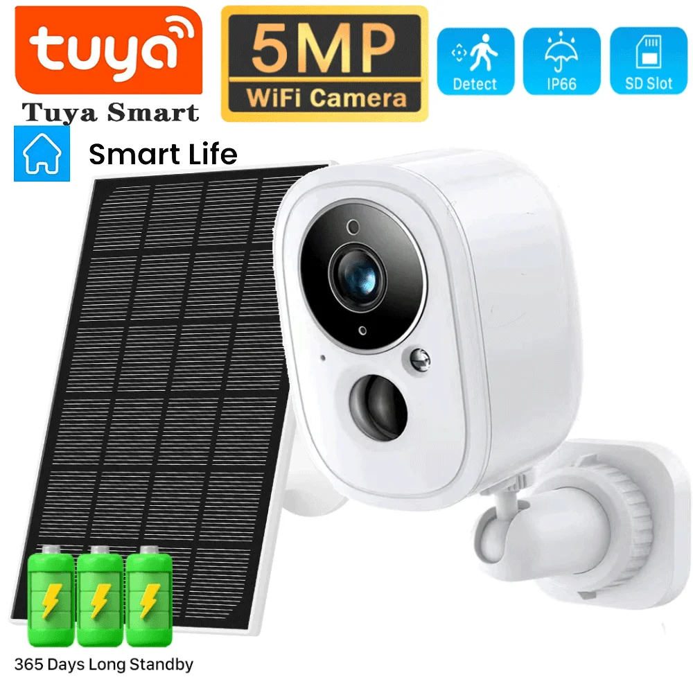 

Tuya Outdoor Wireless Solar Wifi Camera 5MP Full HD PIR Motion Detect Camera Low Power Security CCTV Video Surveillance PTZ Cam