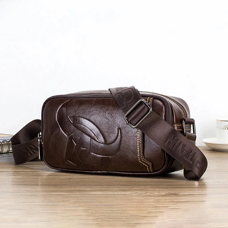 BULLCAPTAIN marka męskie torby na ramię typu crossbody wysokiej jakości moda męska torby biznesowa torba męska torba z prawdziwej skóry — zdjęcie 2
