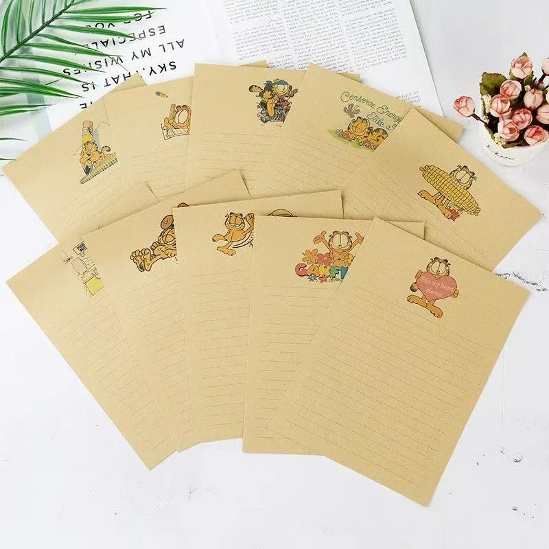 New Garfield Cartoon Minimalist Fresh And Light Envelope Writing Paper High Beauty Office Notebook Message Memo Material Gifts