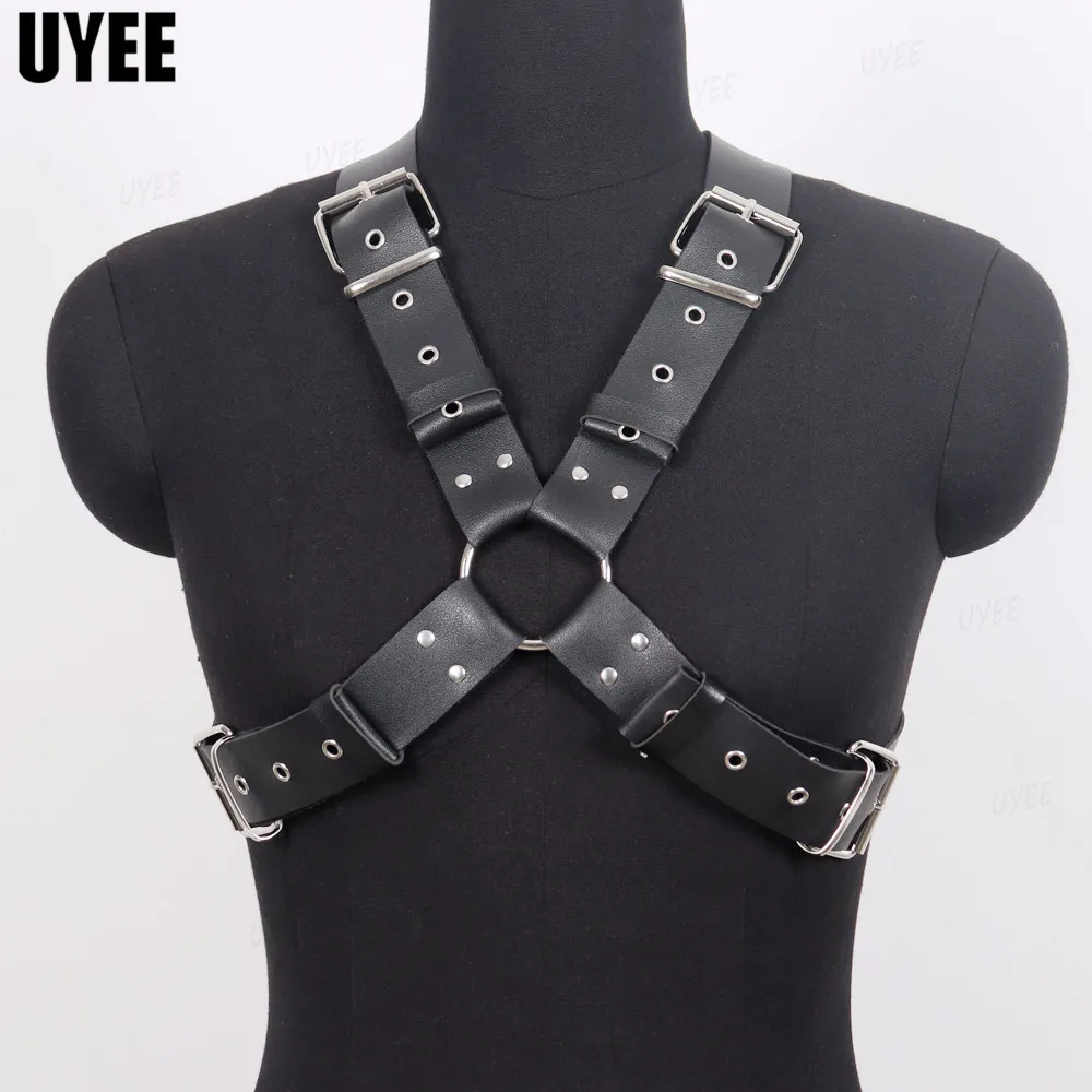 UYEE – ceintures de harnais pour hommes BDSM, Bondage Gay, poitrine, Cage, sangle, hauts fétichistes exotiques, Costume Rave pour adultes