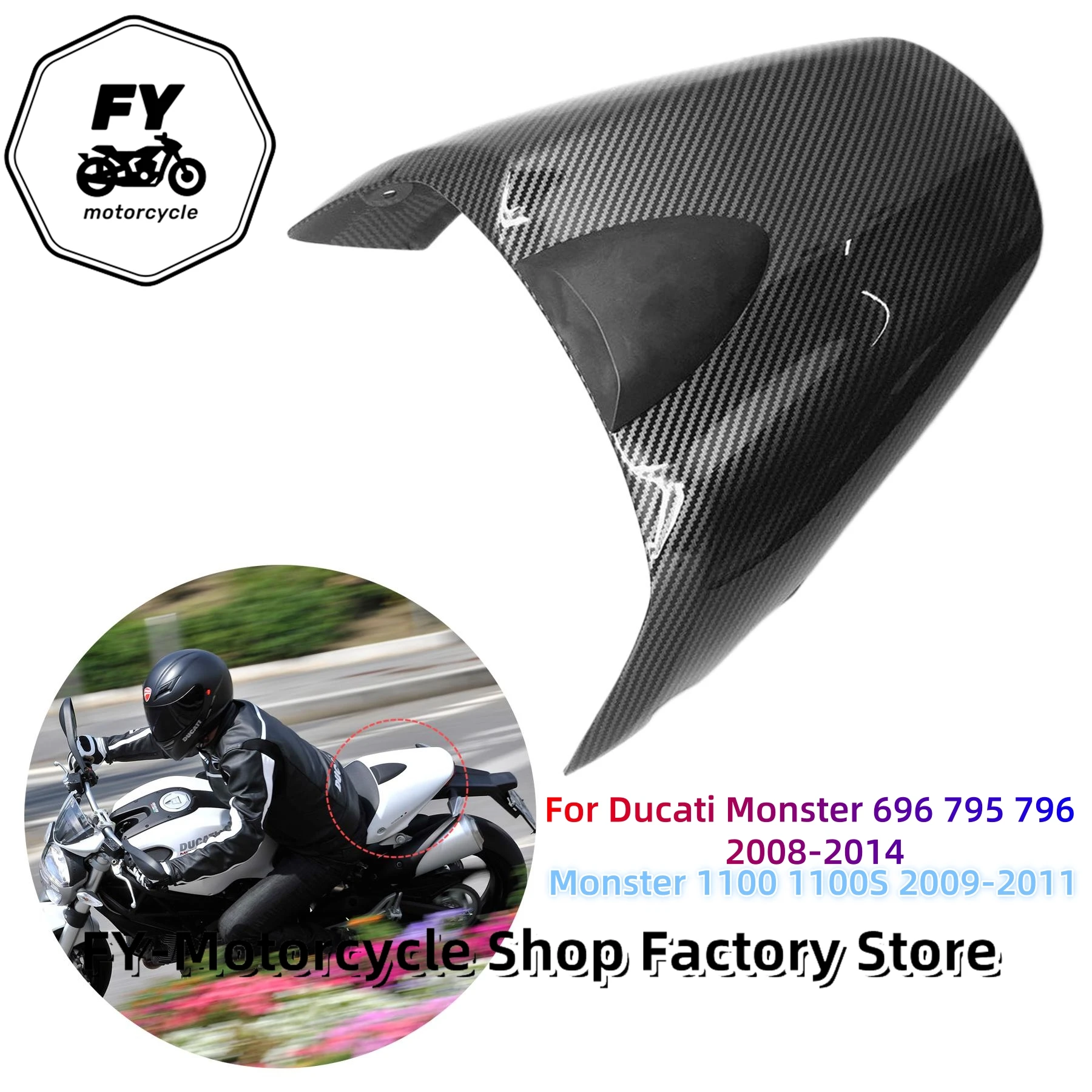 Motorcycle Rear Passenger Cowl Seat Back Cover Fairing Part For Ducati Monster 696 795 796 2008-14 / 1100 1100S 09-11 ABS