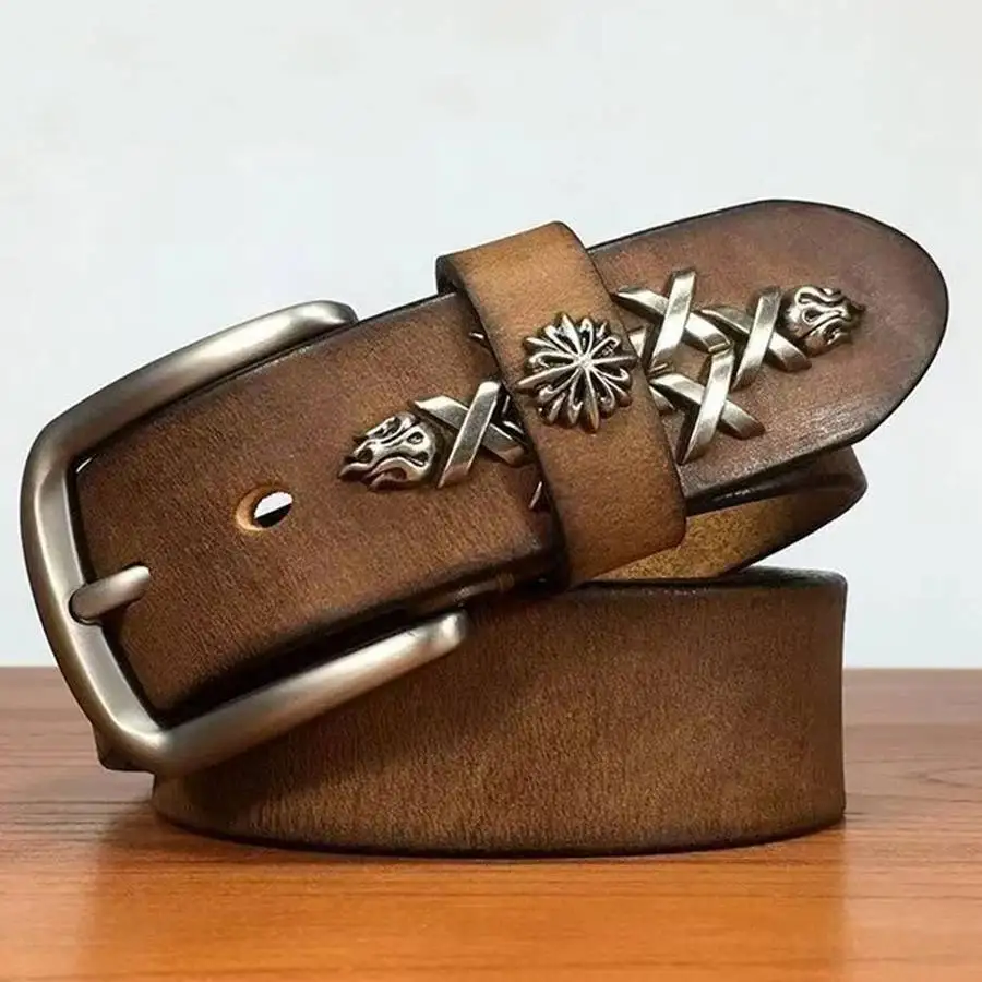 Leather Belt For Men Genuine Leather Belts Pin Buckle Designer Belts High Quality Male Waistband Width:38mm