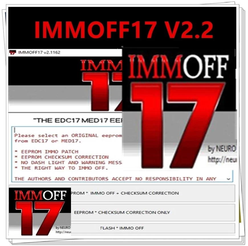 IMMOFF17 with keygen Car software Immo Off Ecu EDC17 MED17 Ecu Program Neurotuning EEPROM Checksum Correction Windows 7