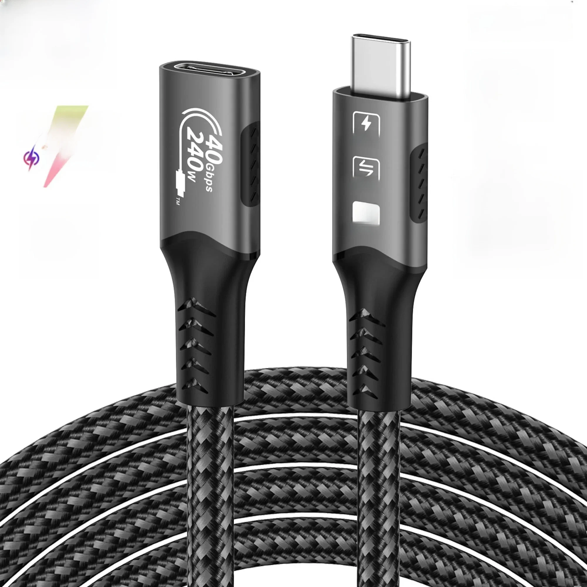 Przedłużacz 8K USB C 4 Kabel do szybkiego ładowania Przedłużacz męski na żeński typu C UHD Video 40 Gb/s 240 W PD3.1 z Thunderbolt 4/3 — zdjęcie produktu 7