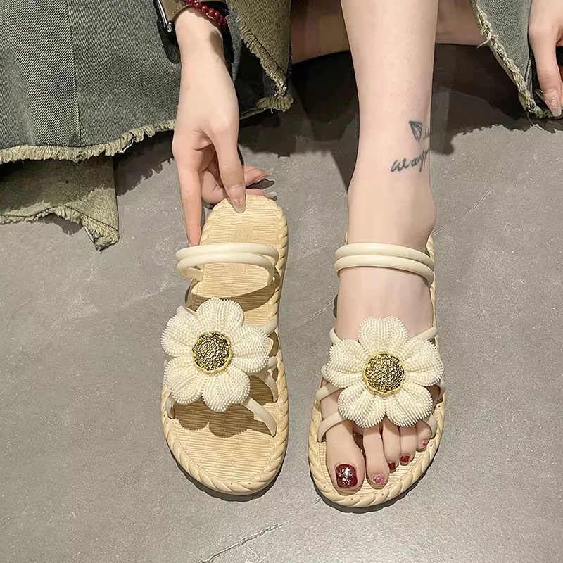 New summer two-way sandals fashionable flowers versatile casual women\'s shoes