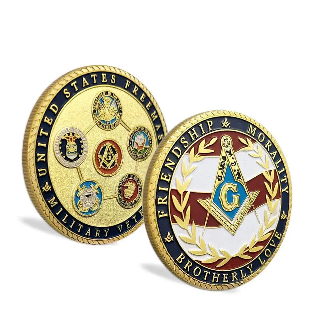 

Freemasonry Masonic Coin Air Force Navy Marine Corps Army Coast Guard Military Veteran Challenge Coinhallenge Coin