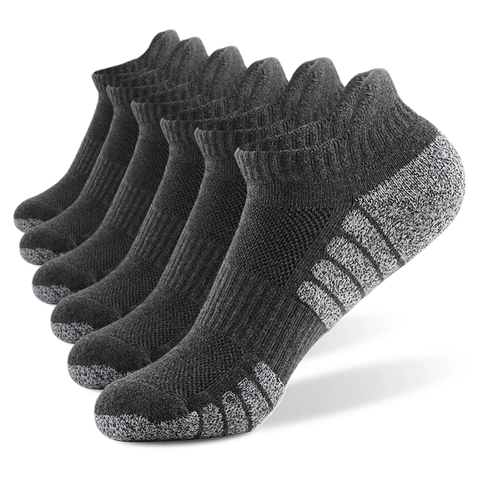 AliExpress 6 Pairs Sports Ankle Socks  Athletic Low-cut Thick Knit Autumn Winter Outdoor Quick Dry Anti-skid No-Show For Running Cycling