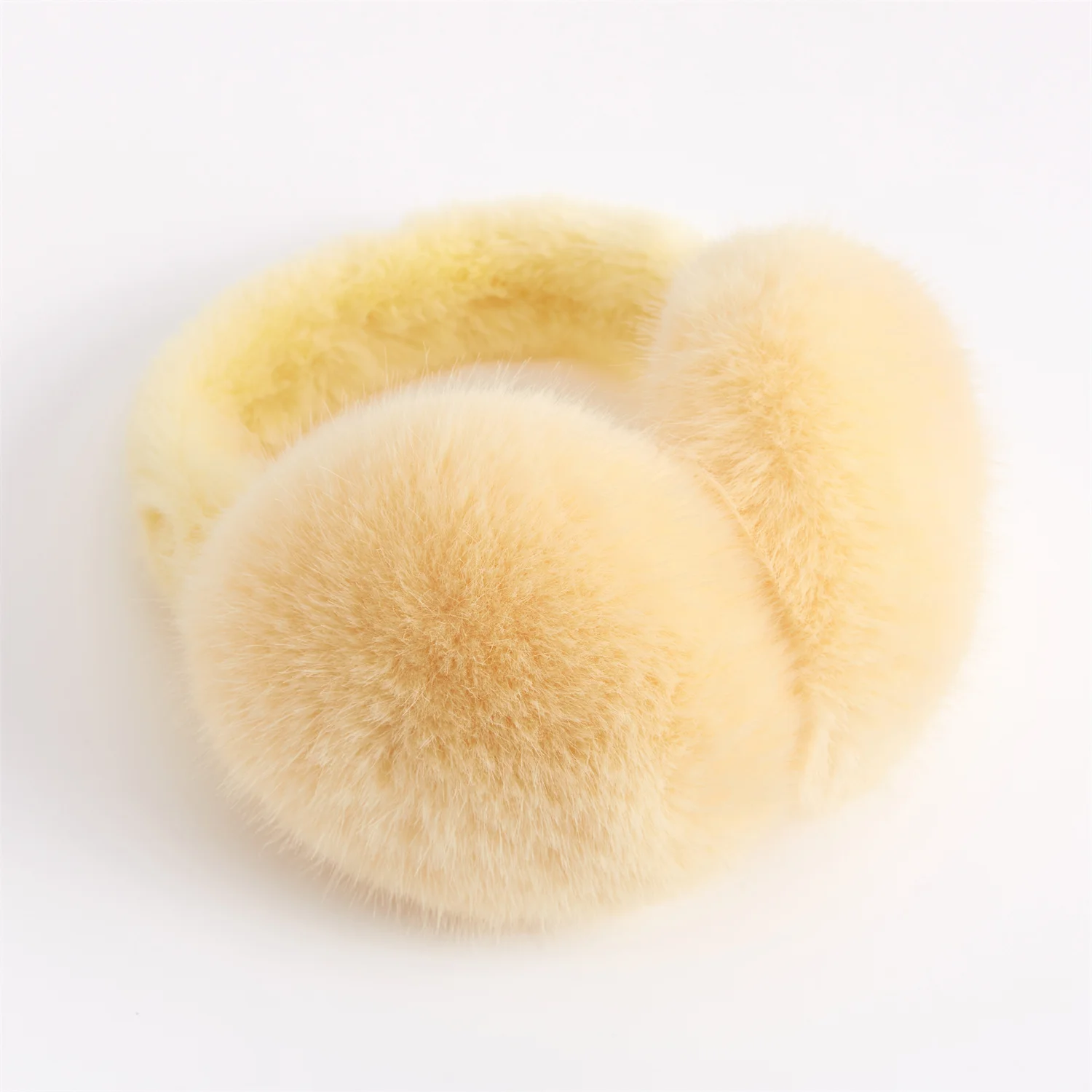 Anjj New Yellow Earmuffs High Quality Imitation Rabbit Fur Unisex Earmuffs for Friends Winter Romantic Birthday Gift