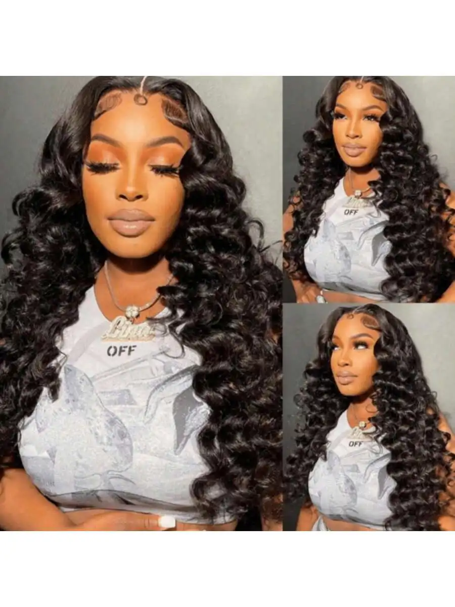 22 Inch 13x6 Loose Wave HD Lace Front Wigs Human Hair 200 Density Human Hair Loose Deep Wave Wig Human Hair Pre Plucked