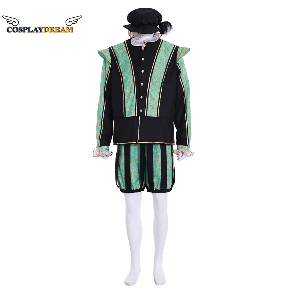 

Elizabethan Tudor King Cosplay Suit Medieval Adult Men's Clothing Noble Men's Suit Tudor King Knight Cosplay Costume Green Suit