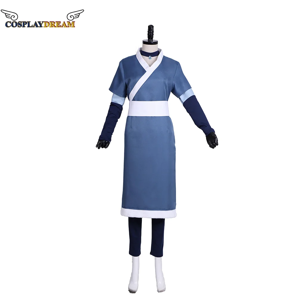 

Women Princess Katara Cosplay Costume Outfits Katara Blue Dress Suit Uniform Custom Made For Halloween Costumes