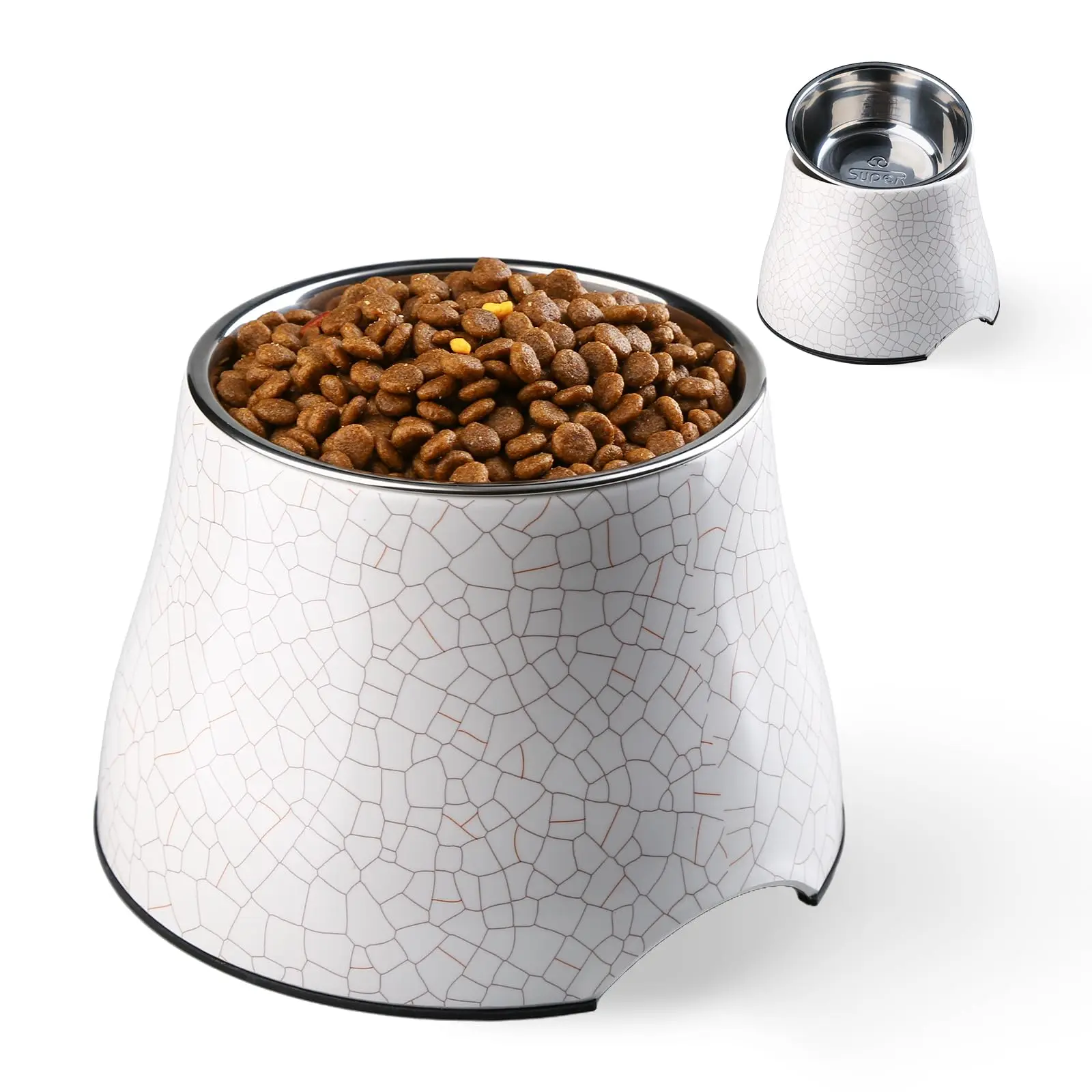 Elevated Dog Bowls with Stainless Steel Bowl, Prevention of Vertebrae Disease Dog Food Bowl, Non-Slip and High Capacity Pet Bowl view 5