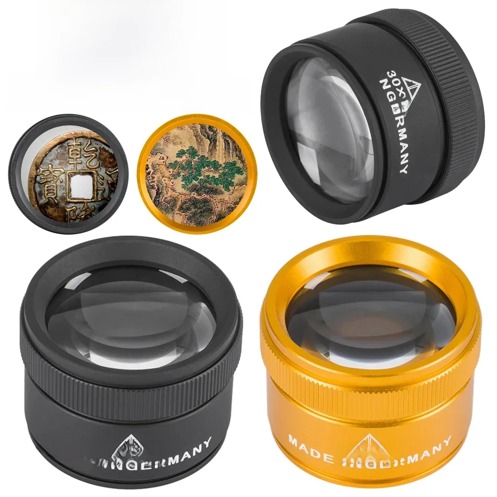 30X36mm szkło powiększające do precyzyjnej pracy K9 soczewka optyczna monokl lupa do zegarka lupa ręczna moneta znaczki lupa jubilerska — zdjęcie 2