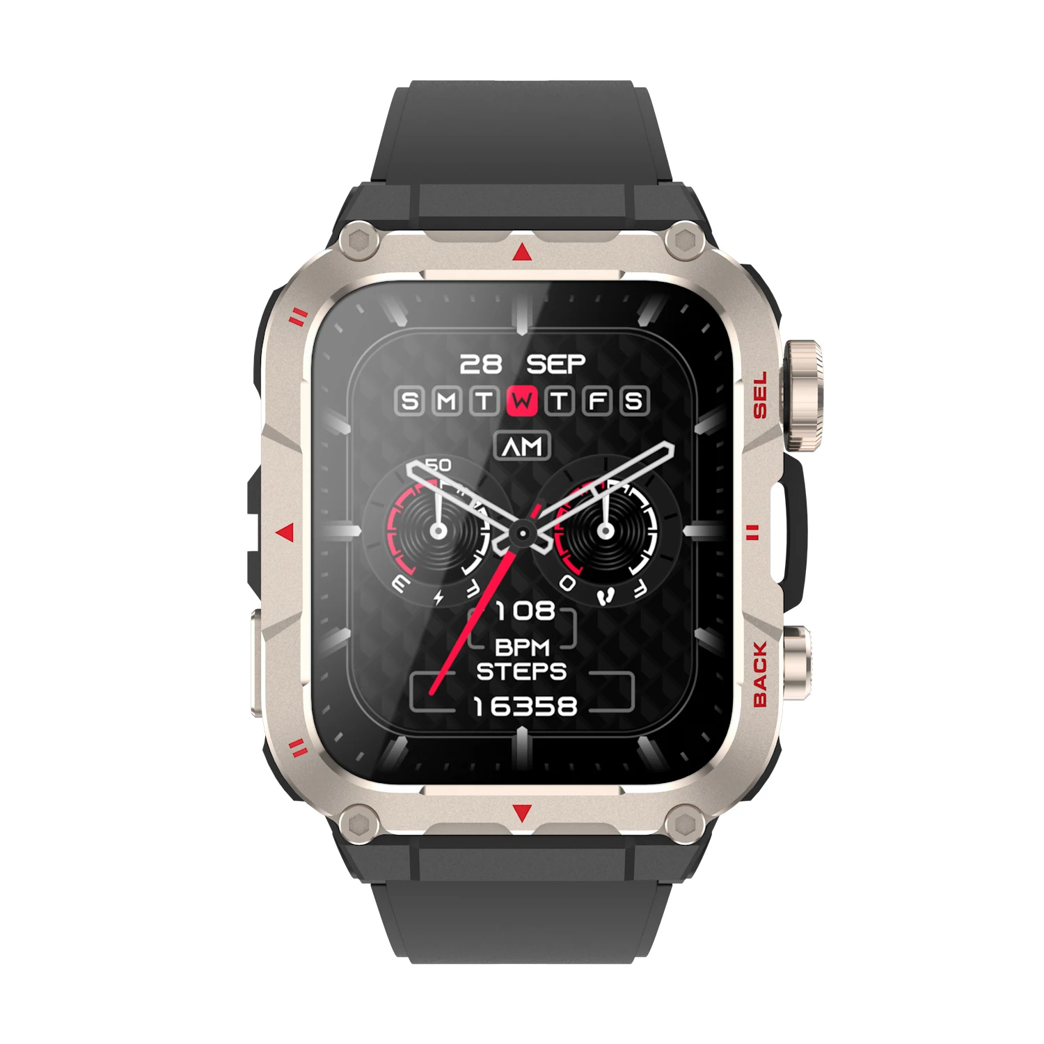 M35 Smartwatch Cool 8 Sets Ui-Interacties 2.01-Inch Scherm Perfecte Knop Knop Meerdere Gezondheidsbewakingsmodi