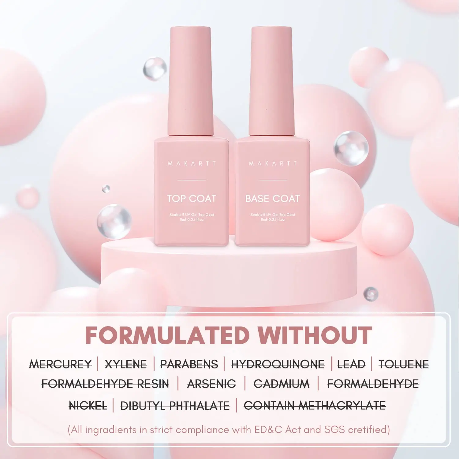 Nail Base Coat & Top Coat Set - Long-Lasting Shine & Chip-Resistant,for All Nail Polish Types Manicure Nail Art Supplies