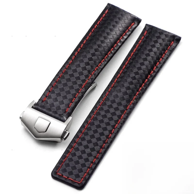 Hochwertiges Armband aus echtem Kalbsleder für Tag Heuer Aqua racer 300 Carrera F1 Armband 19mm 20mm