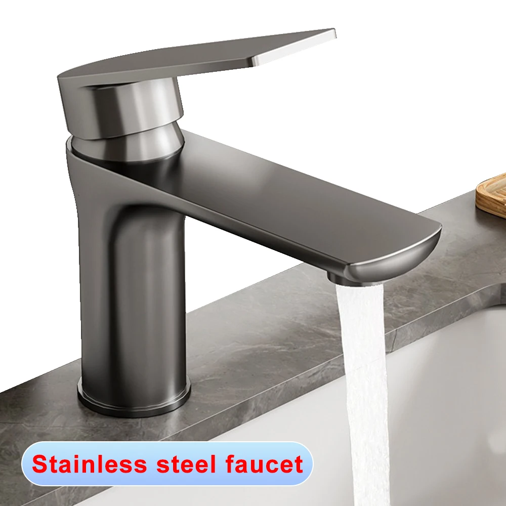 Stainless Steel Faucet, A High-end Valve Suitable for Use in Washbasins, Washstands, and Bathroom Cabinet Handwashing Stations