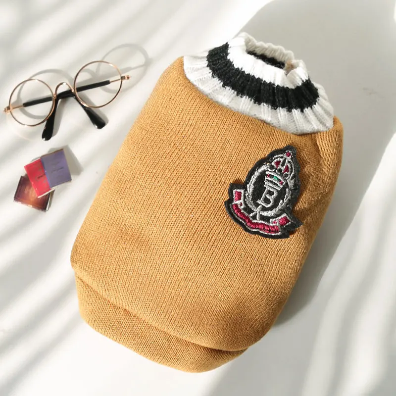 Autumn and winter new knitted vest V-neck college style pet dog cat clothes vest Teddy Bo Beauty products image 5
