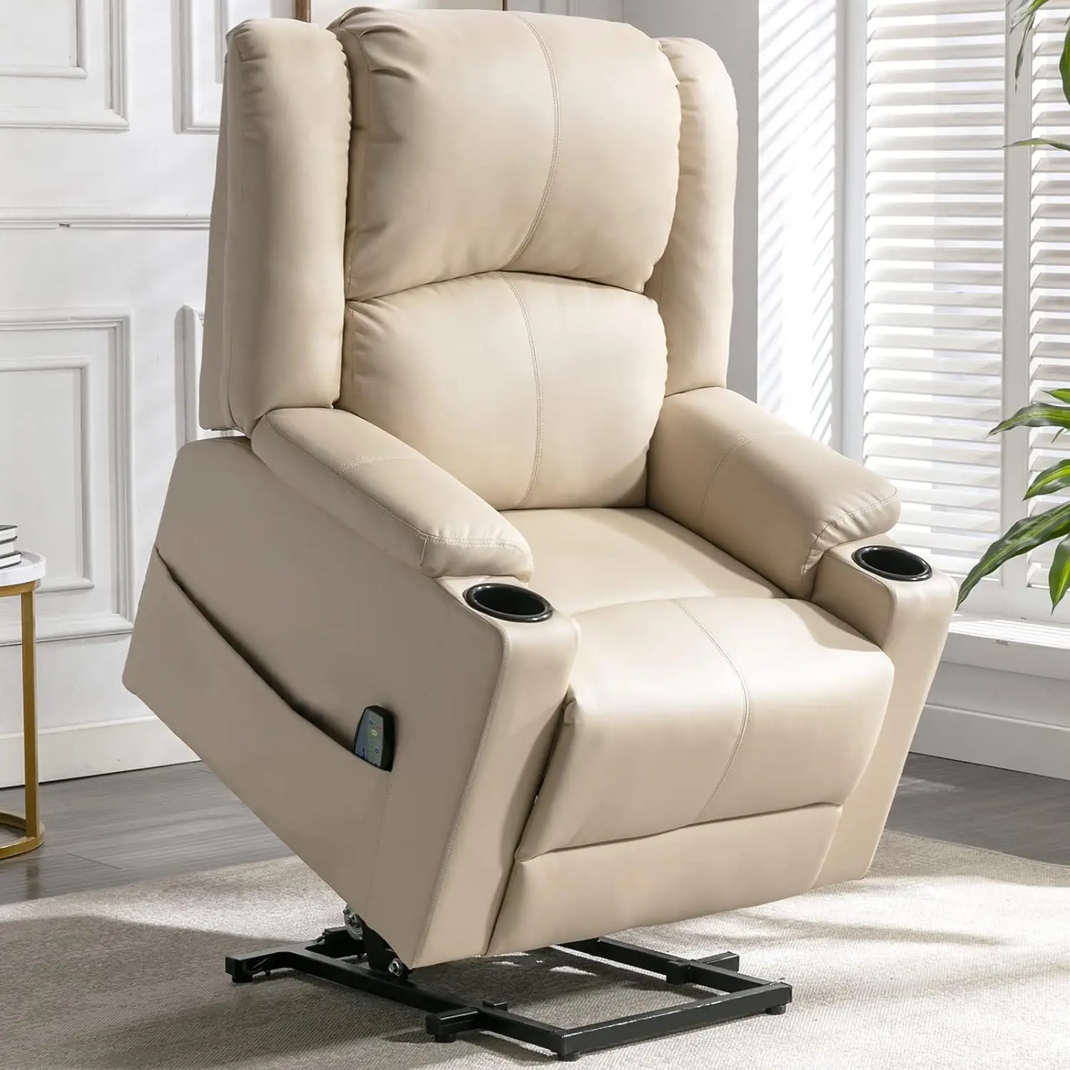 COMHOMA elektrische relaxfauteuil, relaxfauteuil tv-stoel, massagestoel met relaxfunctie, stoel met sta-op-hulp, powerlift relaxfauteuil voor ouderen