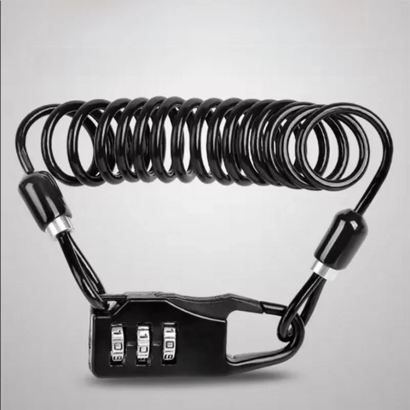 AliExpress NONE Multifunctional Helmet Lock Mountain Bike Wire Lock Safety Lock Bicycle Motorcycle Electric Vehicle Portable Password Cable Lock