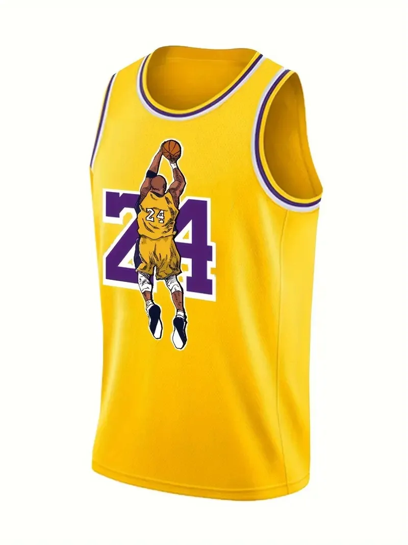 Mężczyźni Legend Kobe 24. Koszulka do koszykówki Kamizelka Retro Tank Top Lekkoatletyka Koszykówka Odzież treningowa Oddychająca sportowa koszulka