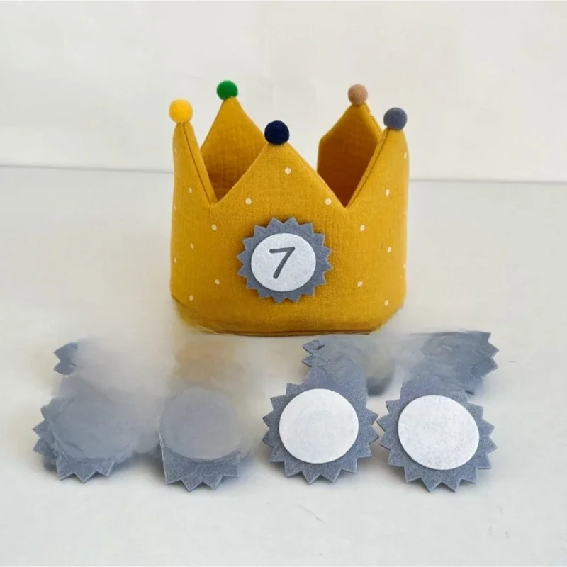 Couronne en Coton pour Enfant, Accessoires de Photographie, Chapeau, ixd'Anniversaire
