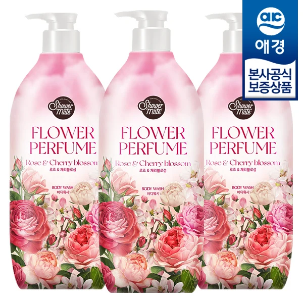 [Aekyung] shower mate flower parfum body shower pink 900g x 3 pieces