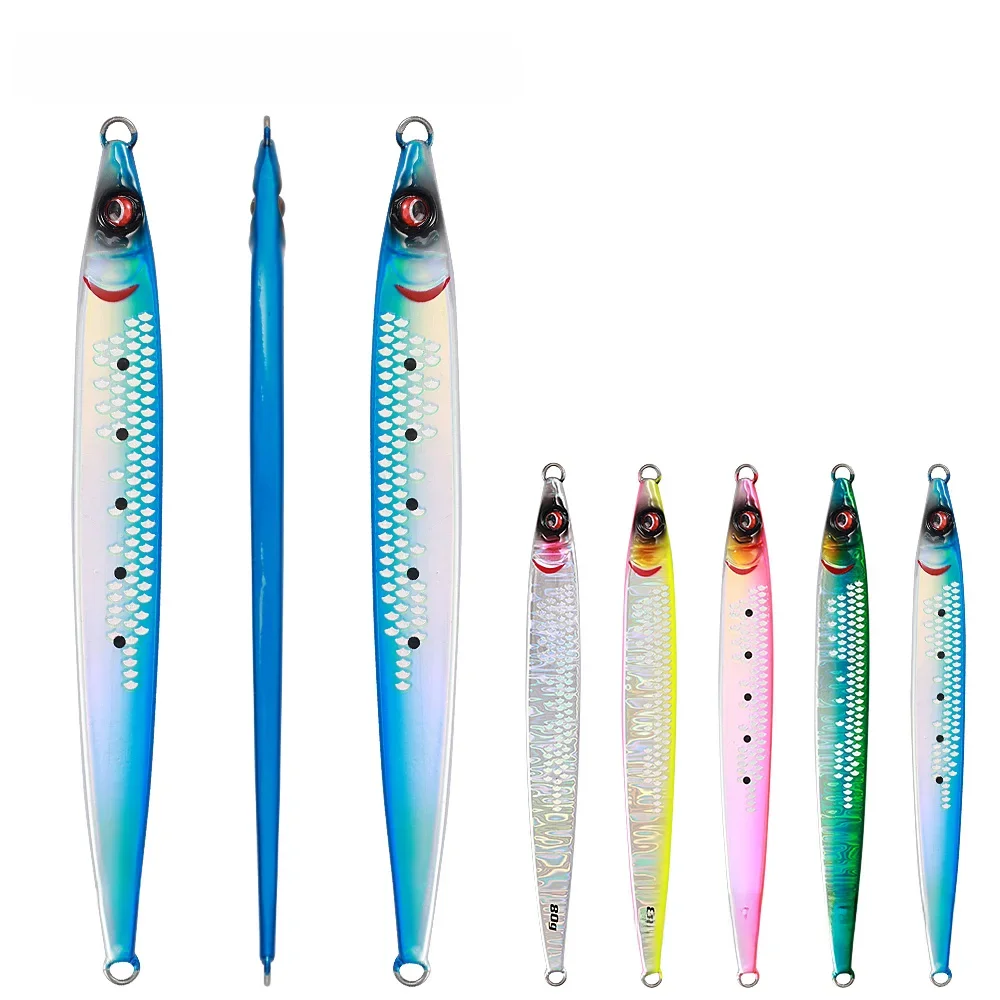 JIGGING PRO Sardine Slider Metal Jig 40g 60g 80g 100g UV Dalekosiężny Przynęta do Slow Pitch Jiggingu na Sardynę, Tuńczyka, do Wody Słonej, Esca Senuelo — zdjęcie 2