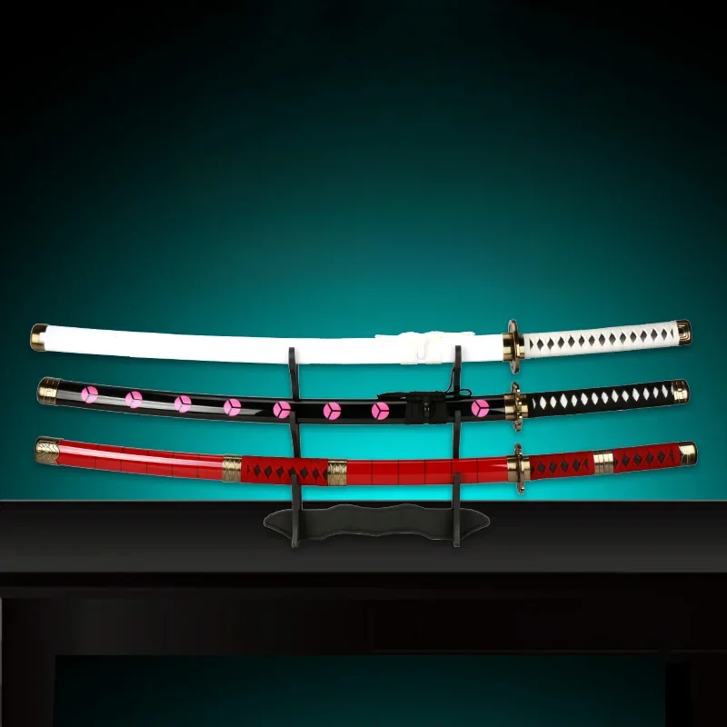 41" Roronoa Zoro Katana Schwert 3-teiliges Holzspielzeug Schwerter Anime Cos Requisiten 1:1 Originalmuster Wado Kitetsu Shusui Enma Schwert