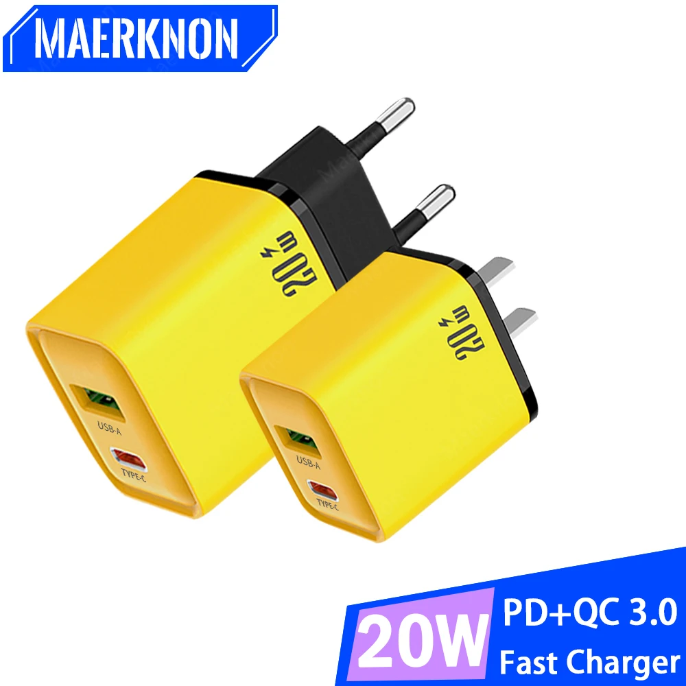 

Сетевое зарядное устройство с USB-портами и поддержкой быстрой зарядки, 20 Вт