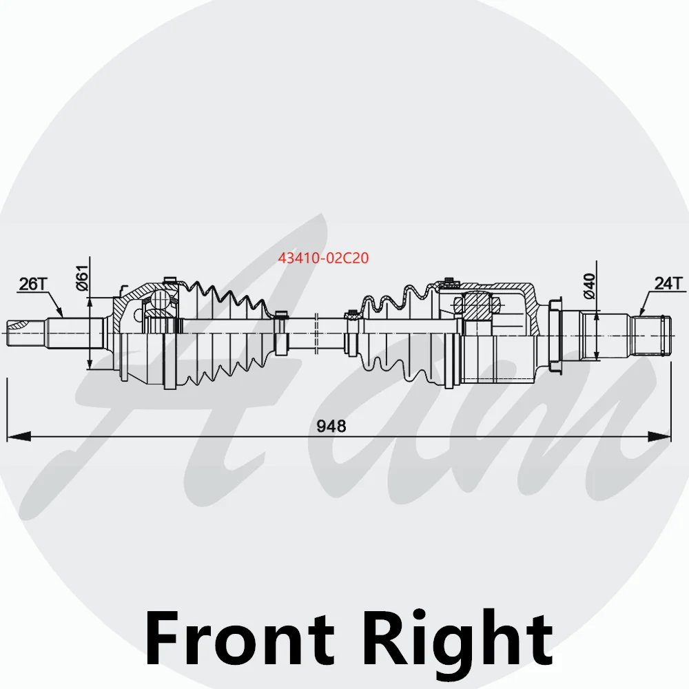 Front Right Axle Drive Shaft For Toyota Corolla 43410-02C20 4341002C20 43410 02C20