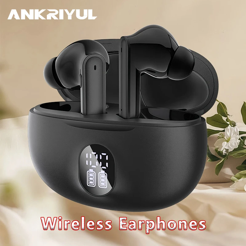 Wireless Bluetooth Earphones with LED Battery Display