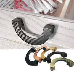 2Pcs Zinc Half Moon Semicircular Cabinet Pull Handle With Weaving Texture