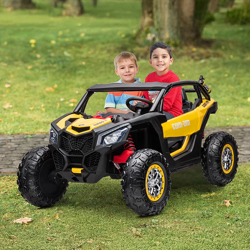 24V Kinder fahren auf Auto 2-Sitzer Kinderauto 4-Rad-Elektroauto mit Eltern Fernbedienung Musik LED-Leuchten Kofferraum UTV Elektro Tr